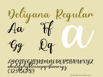 Deliyana Version 1.00;October 27, 2020;FontCreator 13.0.0.2683 64-bit图片样张