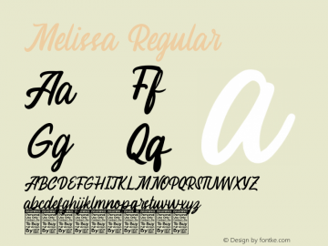 Melissa Version 1.00;November 7, 2020;FontCreator 13.0.0.2683 64-bit图片样张