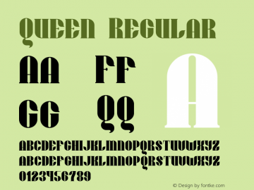 Queen Version 1.00;August 8, 2020;FontCreator 12.0.0.2546 64-bit图片样张