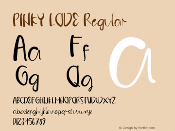 PINKY LOVE Version 1.00;December 22, 2020;FontCreator 12.0.0.2560 64-bit图片样张
