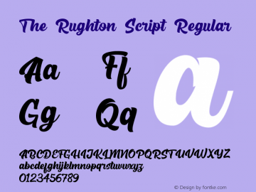 The Rughton Script Version 1.00;March 30, 2020;FontCreator 12.0.0.2563 64-bit图片样张