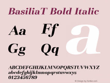 BasiliaT Bold Italic Version 001.005图片样张