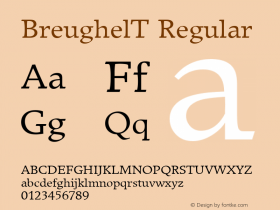 BreughelT Regular Version 001.005 Font Sample