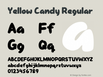 Yellow Candy Version 1.00;March 6, 2021;FontCreator 12.0.0.2560 64-bit图片样张