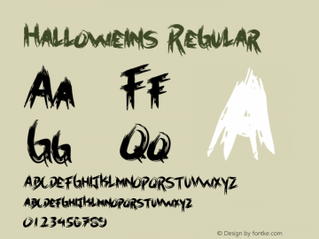 Halloweins Version 1.00;September 7, 2020;FontCreator 11.5.0.2430 64-bit图片样张