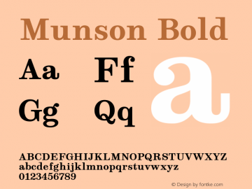 Munson Bold Version 2.121;March 28, 2021;FontCreator 13.0.0.2683 64-bit图片样张