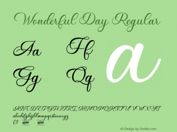 Wonderful Day Version 1.00;April 10, 2021;FontCreator 13.0.0.2683 64-bit图片样张