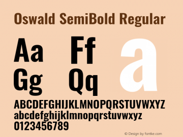 Oswald SemiBold Version 4.100图片样张