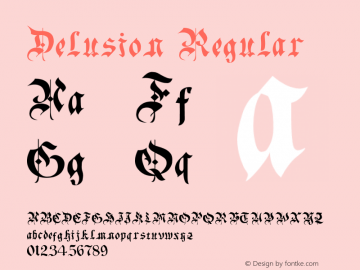 Delusion Version 1.00;May 3, 2021;FontCreator 12.0.0.2563 64-bit图片样张