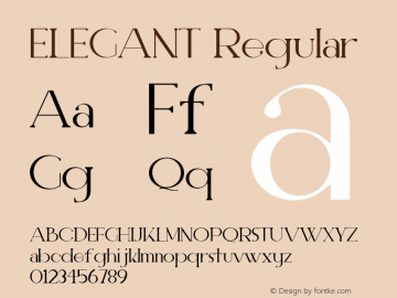 ELEGANT Version 1.00;March 13, 2019;FontCreator 11.5.0.2422 32-bit图片样张