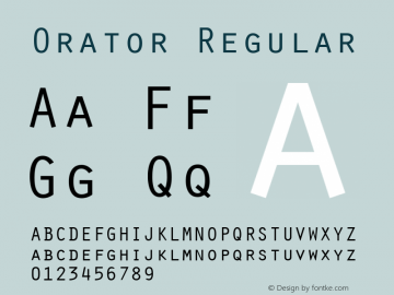 Orator Regular 1.0 Mon May 13 16:44:02 1996 Font Sample