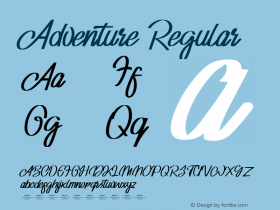 Adventure Version 1.00;June 16, 2021;FontCreator 13.0.0.2683 64-bit图片样张