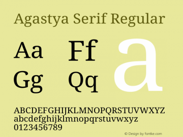 Agastya Serif Version 1.00;August 7, 2021;FontCreator 13.0.0.2683 64-bit图片样张
