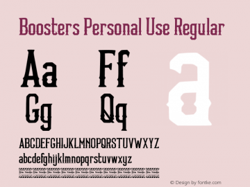 Boosters Personal Use Version 1.00;August 6, 2021;FontCreator 13.0.0.2683 64-bit图片样张