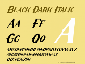 Black Dark Italic Version 1.00;March 19, 2021;FontCreator 12.0.0.2563 64-bit图片样张