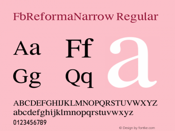 FbReformaNarrow-Regular Version 1.00图片样张