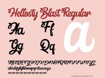 Hellosty Blast Version 1.00;April 7, 2020;FontCreator 12.0.0.2525 64-bit图片样张