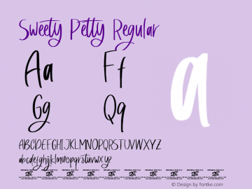 Sweety Petty Version 1.00;November 10, 2021;FontCreator 13.0.0.2683 64-bit图片样张