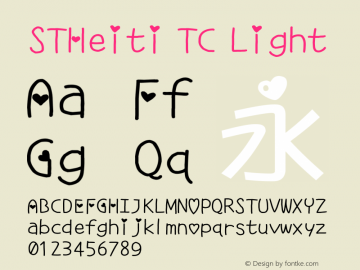 STHeiti TC Light 6.1d10e1 Font Sample