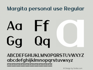 Margita personal use Version 1.00;December 17, 2021;FontCreator 13.0.0.2683 64-bit图片样张