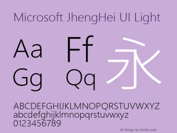 Microsoft JhengHei UI Light Version 6.14图片样张