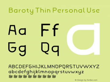 Baroty Thin Personal Use Version 1.005;Fontself Maker 3.5.7图片样张
