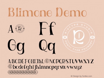 Blimone Demo Version 1.000;January 29, 2022;FontCreator 14.0.0.2794 64-bit图片样张