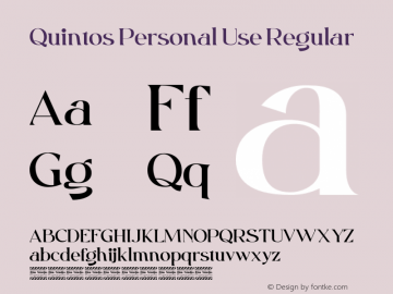 Quintos Personal Use Version 1.00;February 2, 2022;FontCreator 13.0.0.2683 64-bit图片样张