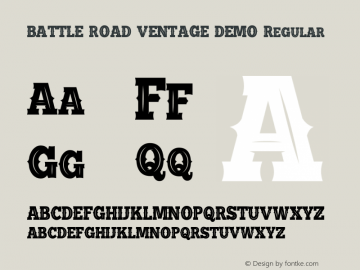 BATTLE ROAD VENTAGE DEMO Version 1.00;April 4, 2019;FontCreator 11.5.0.2422 64-bit图片样张