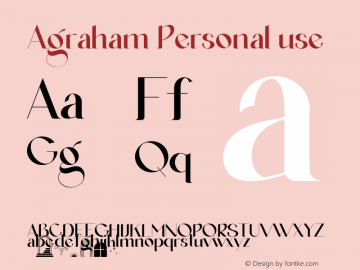 Agraham Personal use Version 1.00;June 25, 2021;FontCreator 12.0.0.2525 64-bit图片样张