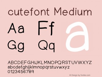 cutefont Version 001.000图片样张