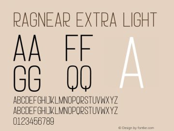 Ragnear Extra Light Version 1.00;March 3, 2022;FontCreator 13.0.0.2683 32-bit图片样张
