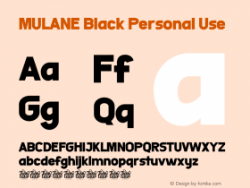 MULANE Black Personal Use Version 1.009;Fontself Maker 3.5.7图片样张