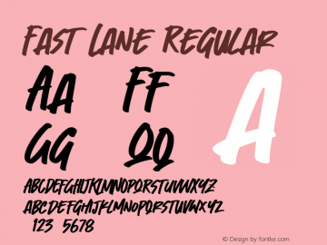 Fast Lane Version 1.00;November 6, 2021;FontCreator 13.0.0.2683 64-bit图片样张
