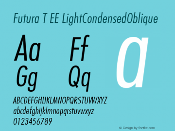 Futura T EE LightCondensedOblique Version 001.004图片样张