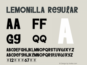 LEMONILLA Version 1.00;March 12, 2022;FontCreator 13.0.0.2683 64-bit图片样张