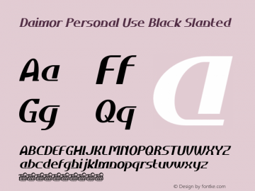 DaimorPersonalUse-BlackSlant Version 1.000图片样张