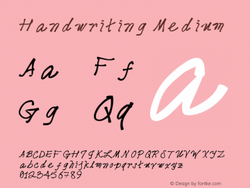 Handwriting Version 001.000图片样张