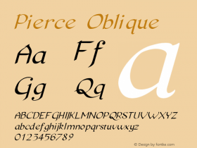 Pierce Oblique Version 0.2.0 Font Sample