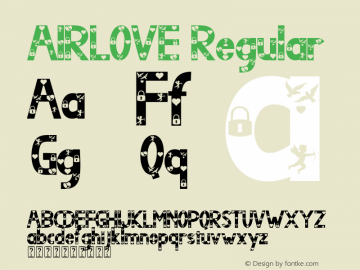 AIRLOVE - Personal Use Version 1.00;March 21, 2022;FontCreator 13.0.0.2683 64-bit图片样张