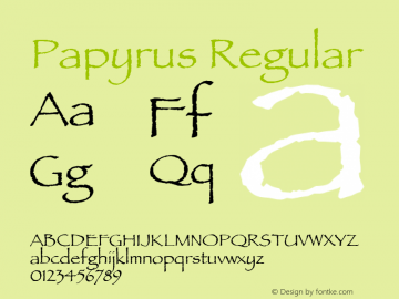 Papyrus Regular 4.0d1e1 Font Sample