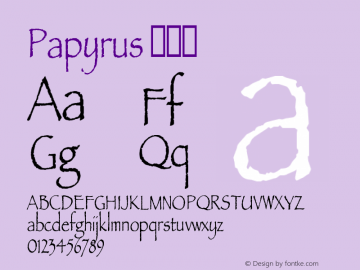 Papyrus 紧缩体 10.0d4e1 Font Sample