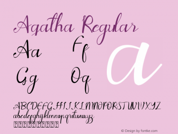 Agatha - Personal Use Version 1.00;March 28, 2022;FontCreator 13.0.0.2683 64-bit图片样张