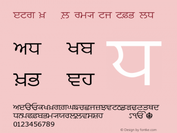 BRH Gurumukhi RN Regular Version 1.0; 2006; initial release Font Sample