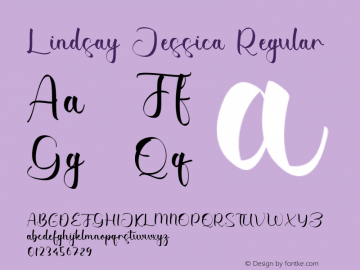 Lindsay Jessica Version 1.001;Fontself Maker 3.5.7图片样张