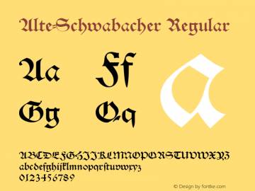 Alte-Schwabacher Regular Version 1.0 08-10-2002 Font Sample
