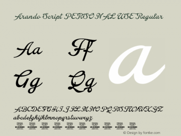 Arando Script PERSONAL USE Regular Version 1.000;FEAKit 1.0图片样张