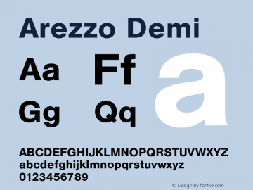 Arezzo Demi Version 1.0 08-10-2002 Font Sample