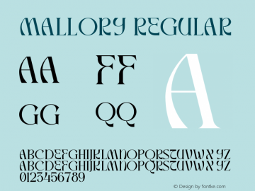Mallory Version 1.00;April 18, 2022;FontCreator 13.0.0.2680 64-bit图片样张