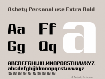 AshetyPersonaluse-ExtraBold Version 1.000图片样张